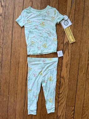 Little Me Mint Bunny Floral Kids Pajama Set - Size 12 Months - NWT